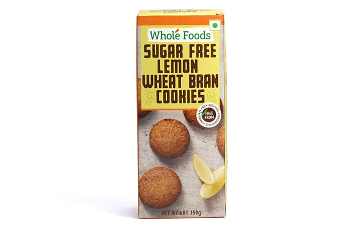 Sugar Free Lemon Wheat Bran Cookies - Eggless